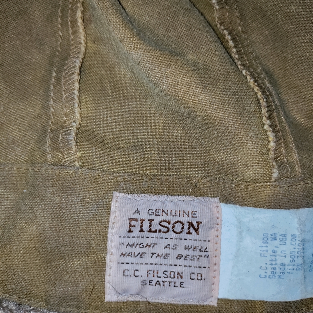 Vintage filson Oil skin (tincloth) hood